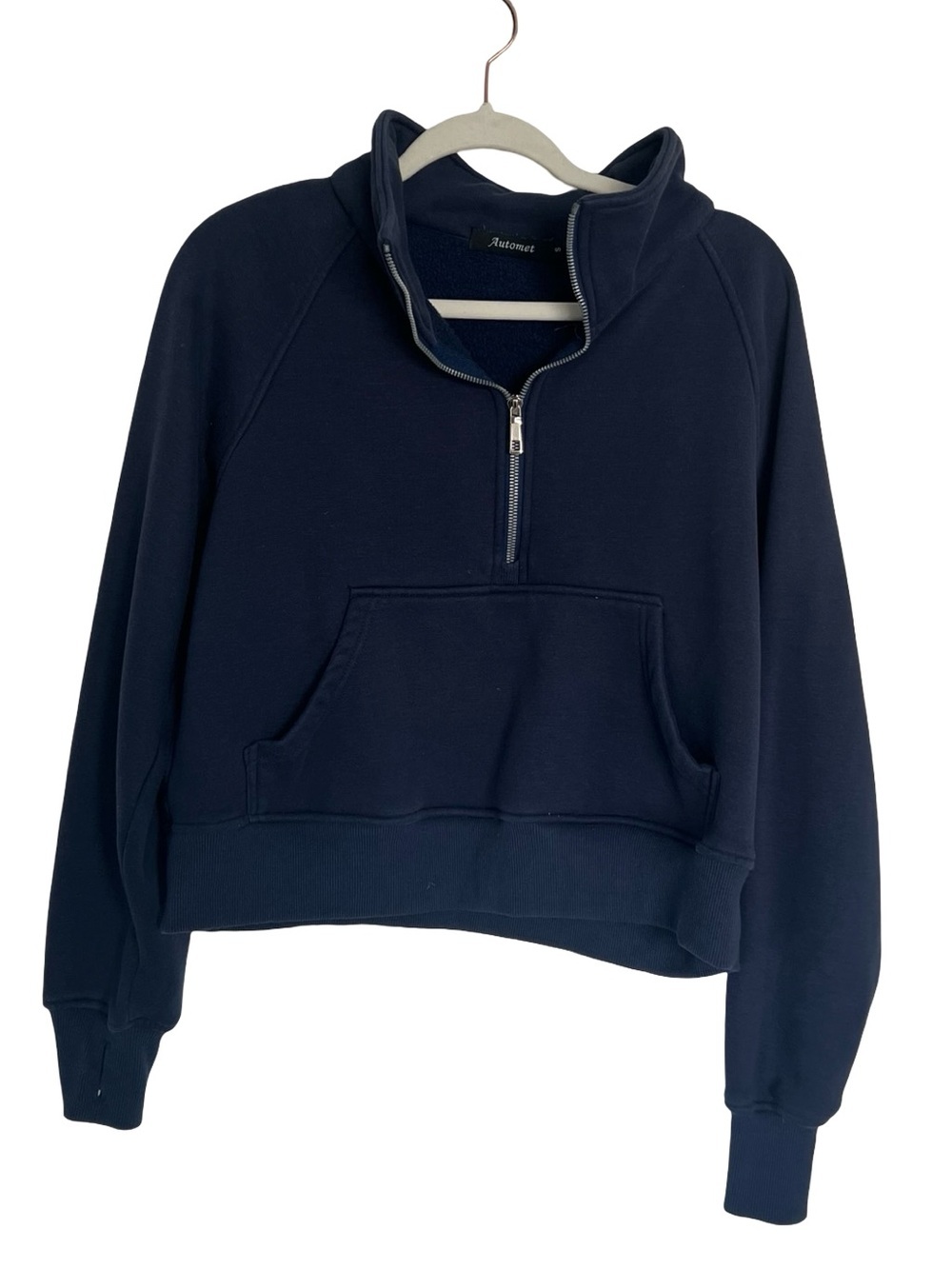 Navy Blue Quarter Zip Sweatshirt Pullover Athletic Fleece Casual NWOT Size S